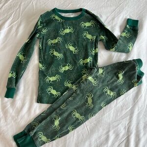 Crewcuts Green Spider Halloween Pajama Set